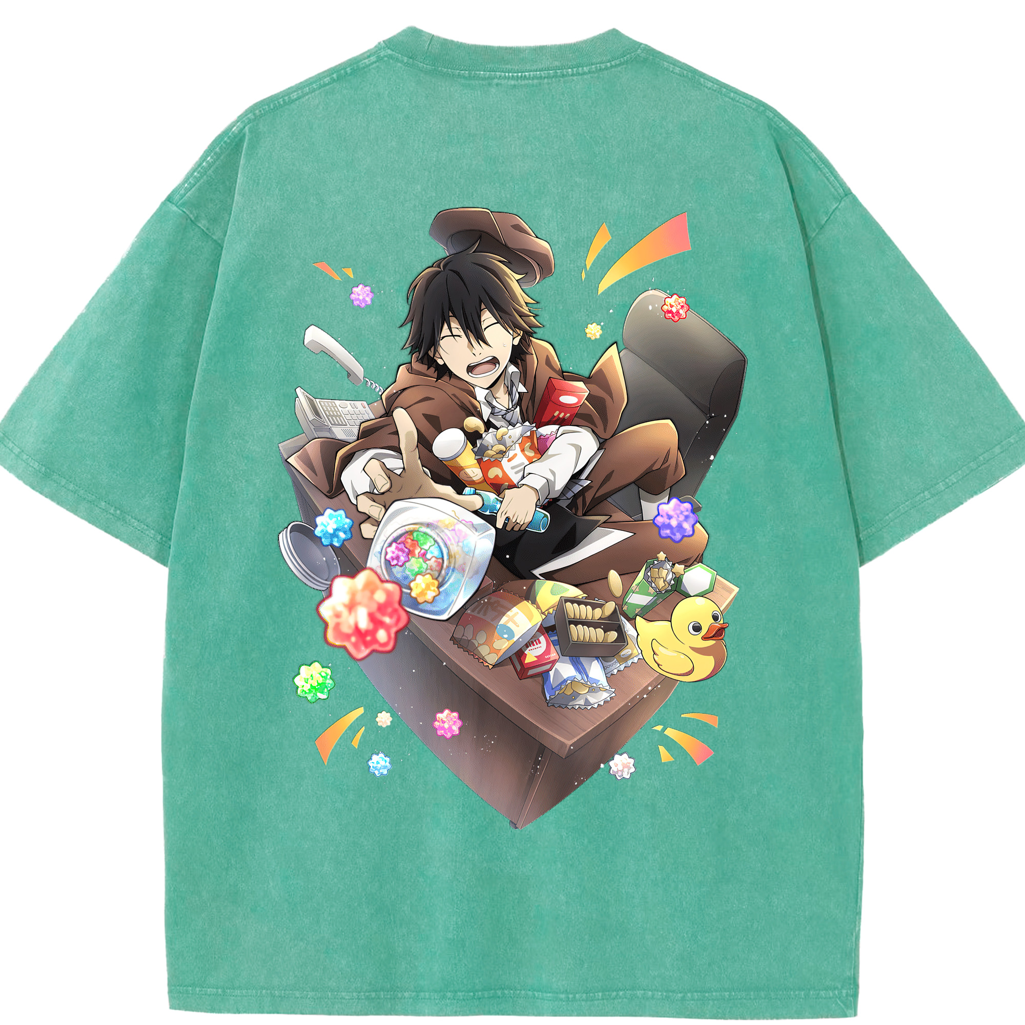 （画像用） 文豪ストレイドッグス Bungo Stray Dogs 綿100% ヴィンテージ風 半袖Tシャツ（背面プリント）